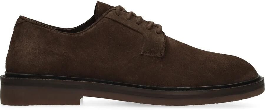 Manfield Bruine suède veterschoenen