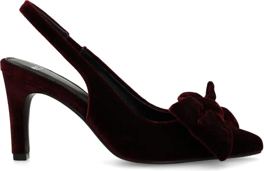 Manfield Burgundy velours slingback pumps