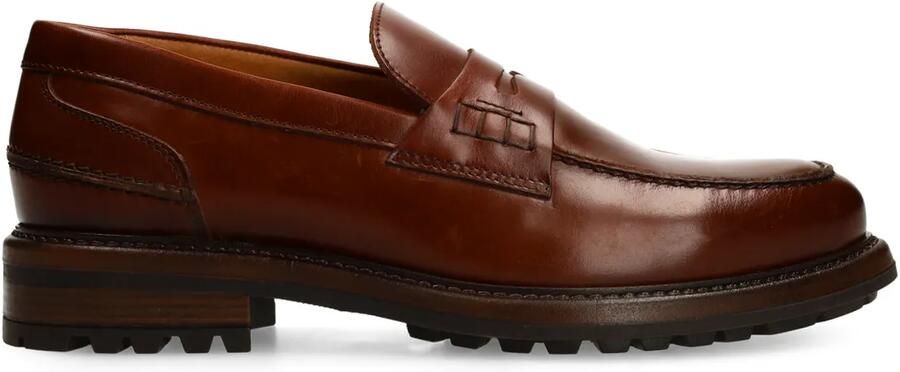 Manfield Heren Cognac leren loafers