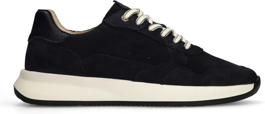 Manfield Donkerblauwe suède sneakers