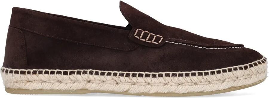 Manfield Heren Donkerbruine suède espadrilles - Foto 2