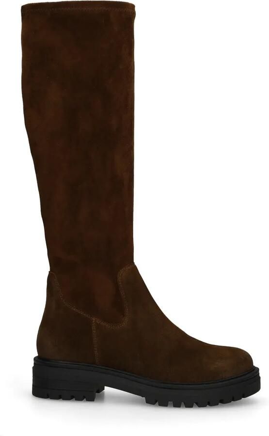 Manfield Dames Donkerbruine suède hoge laarzen - Foto 3