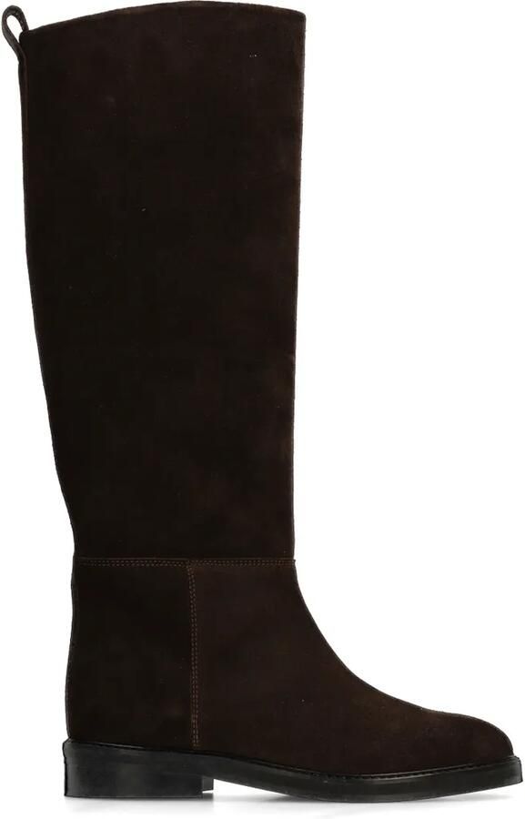 Manfield Dames Donkerbruine suède hoge laarzen - Foto 2