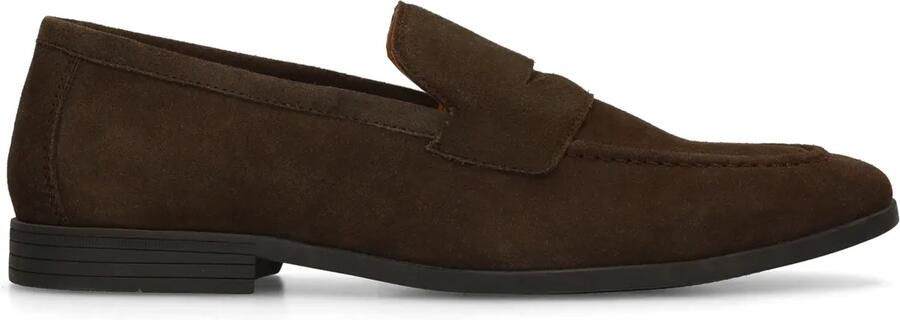 Manfield Heren Donkerbruine suède loafers - Foto 2