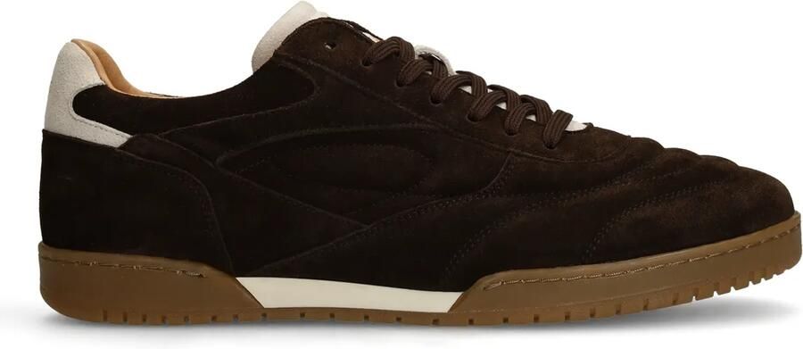 Manfield Heren Donkerbruine suède sneakers - Foto 2