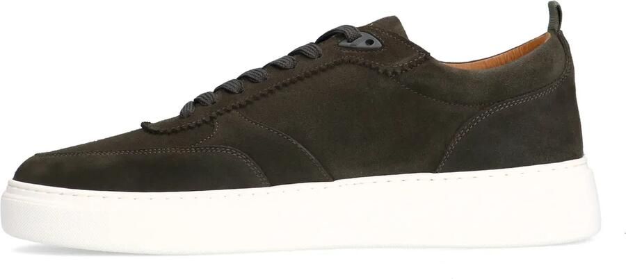 Manfield Heren Donkergroene suède sneakers - Foto 2