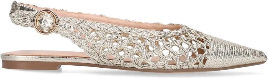Manfield Dames Gouden gevlochten slingbacks - Foto 4