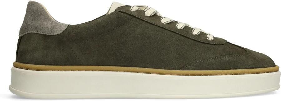 Manfield Groene suède sneakers