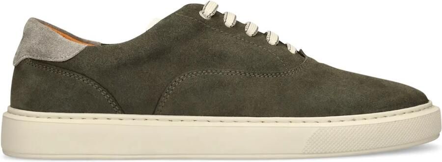 Manfield Groene suède sneakers