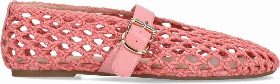Manfield Dames Roze gevlochten ballerina's - Foto 2