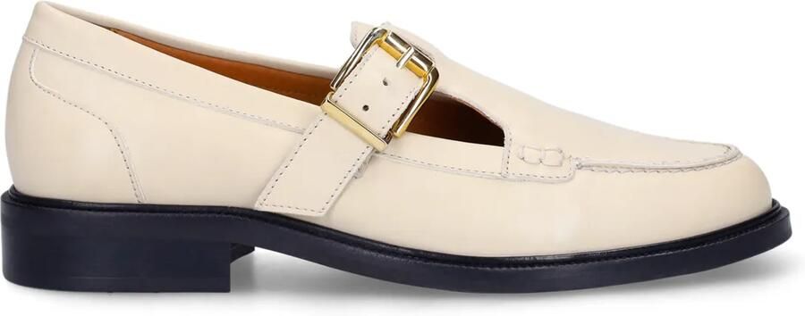 Manfield Dames Witte leren loafers - Foto 2