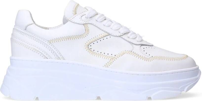 Manfield Dames Witte leren sneakers - Foto 2