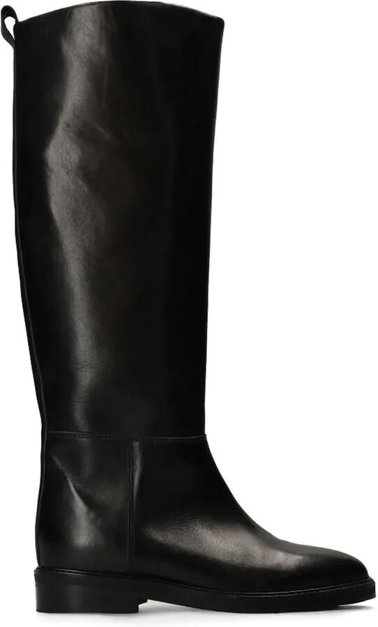 Manfield Dames Zwarte leren hoge laarzen - Foto 2