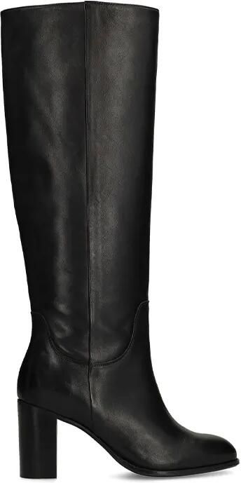 Manfield Dames Zwarte leren hoge laarzen met hak - Foto 2
