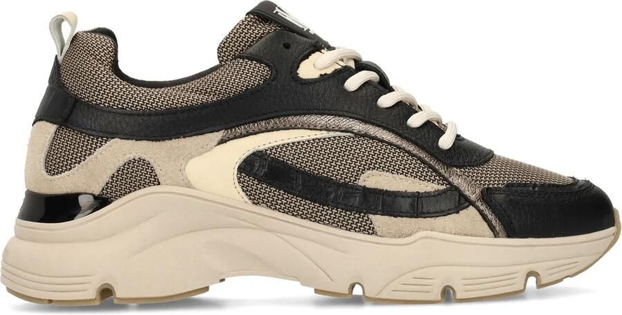 Manfield Dames Zwarte leren sneakers - Foto 2