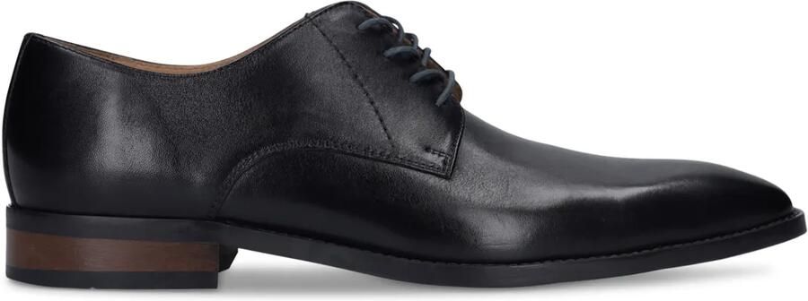 Manfield Heren Zwarte leren veterschoenen - Foto 2