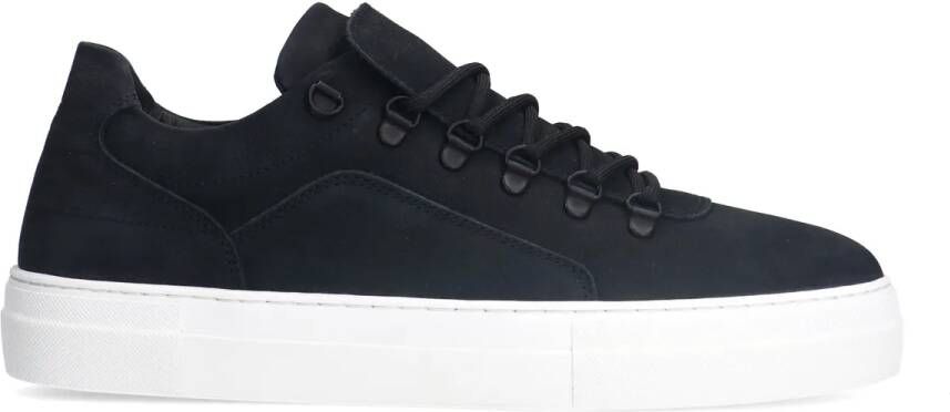 Manfield Heren Zwarte nubuck sneakers