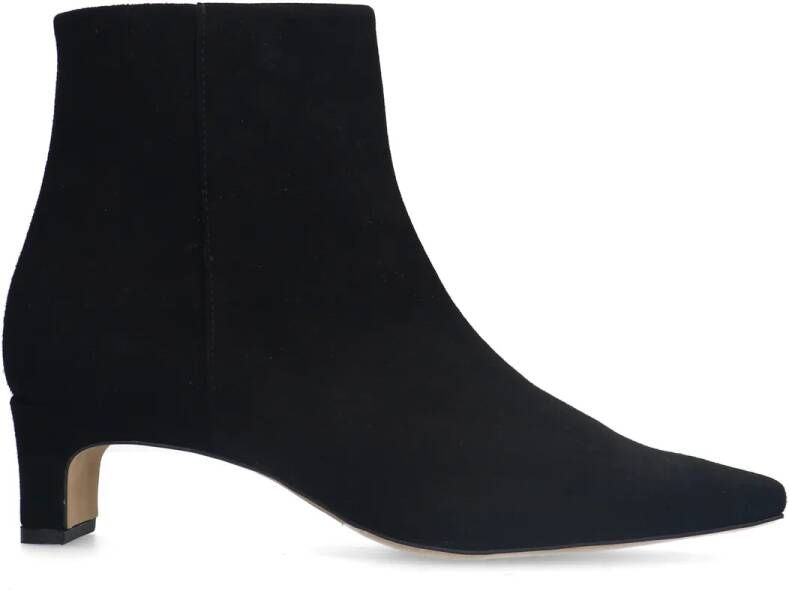 Manfield Dames Zwarte suède enkellaarsjes met hak - Foto 2