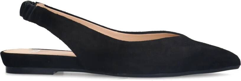 Manfield Dames Zwarte suède slingbacks - Foto 2