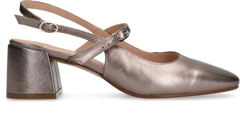 Manfield Metallic leren slingbacks