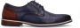 Manfield leren veterschoenen donkerblauw - Thumbnail 3