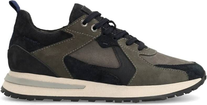 Manfield Heren Donkerblauwe nubuck sneakers - Foto 2