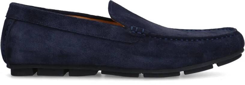 Manfield Navy suède loafer