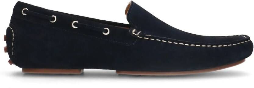 Manfield Navy suède loafers