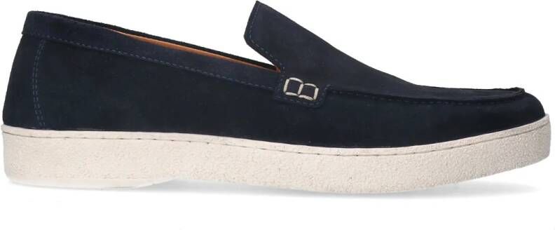 Manfield Navy suède loafers