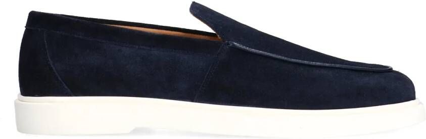 Manfield Navy suède loafers