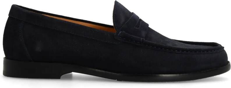 Manfield Heren Donkerblauwe suède loafers - Foto 3