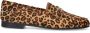 Manfield leren loafers met panterprint beige - Thumbnail 2