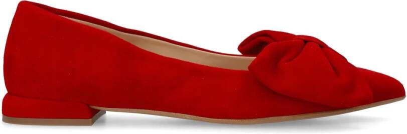 Manfield Rode suède loafers met strik