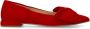 Manfield Dames Rode suède loafers met strik - Thumbnail 3