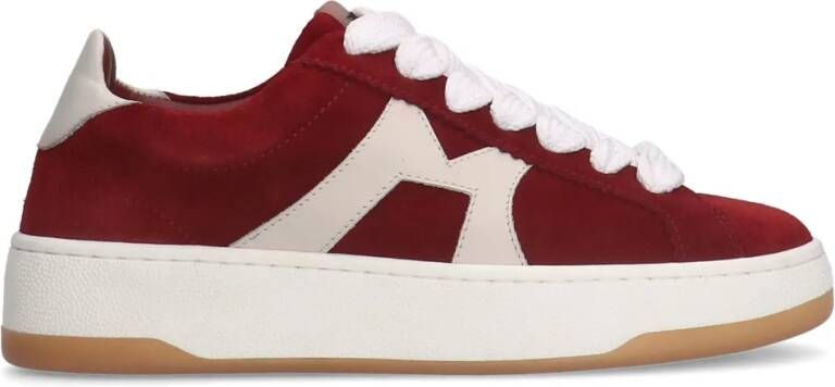 Manfield Rode suède sneakers