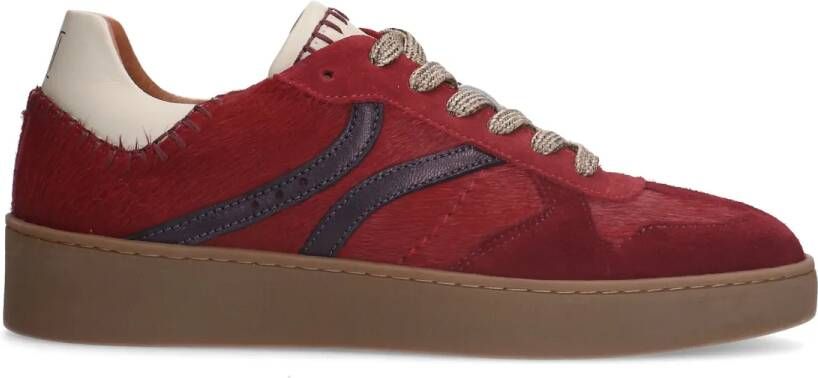 Manfield Rode suède sneakers