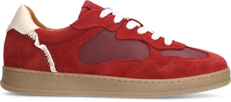 Manfield Rode suède sneakers