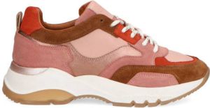 Manfield Roze dad sneakers met cognac details