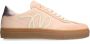 Manfield Dames Roze leren sneakers met suède details - Thumbnail 2