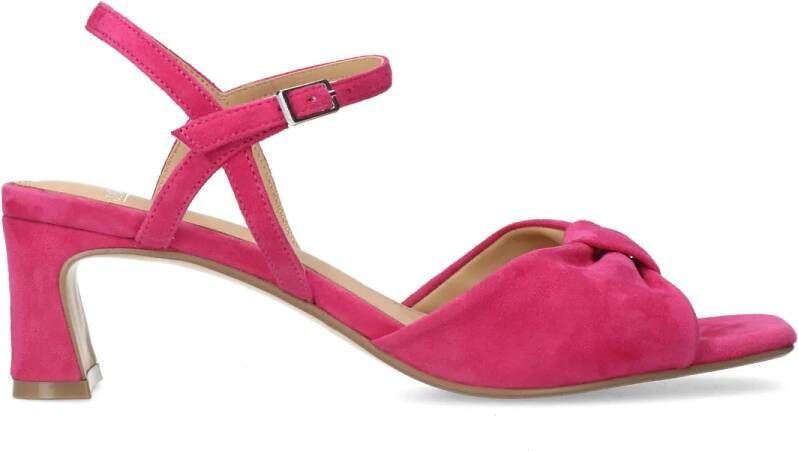 Manfield Roze suède sandalen met hak