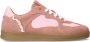 Manfield Dames Roze suède sneakers met kant - Thumbnail 2