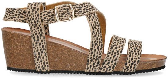 Manfield Suède sandalen met lage sleehak - Schoenen.nl