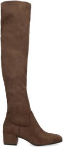Manfield Taupe overknee laarzen