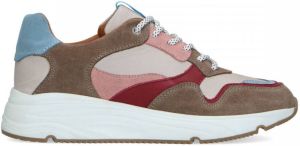 Manfield Taupe sneakers met gekleurde details