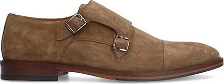 Manfield Taupe suède gespschoenen