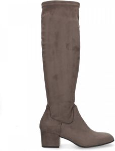 Manfield Taupe hoge laarzen met hak