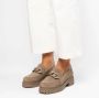 Manfield Dames Taupe suède loafers met chain - Thumbnail 2