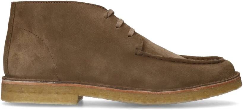 Manfield Blauwe suède veterboots