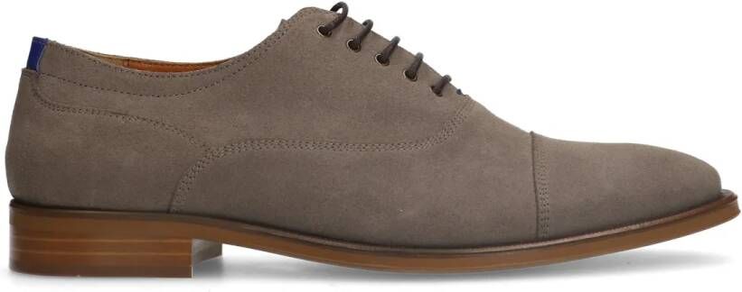 Manfield Taupe suède veterschoenen