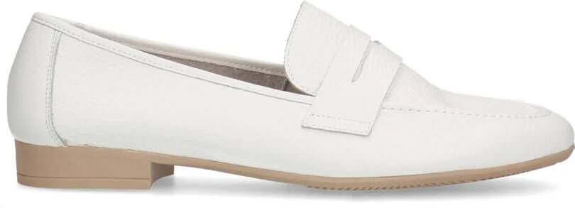 Manfield Witte leren loafers